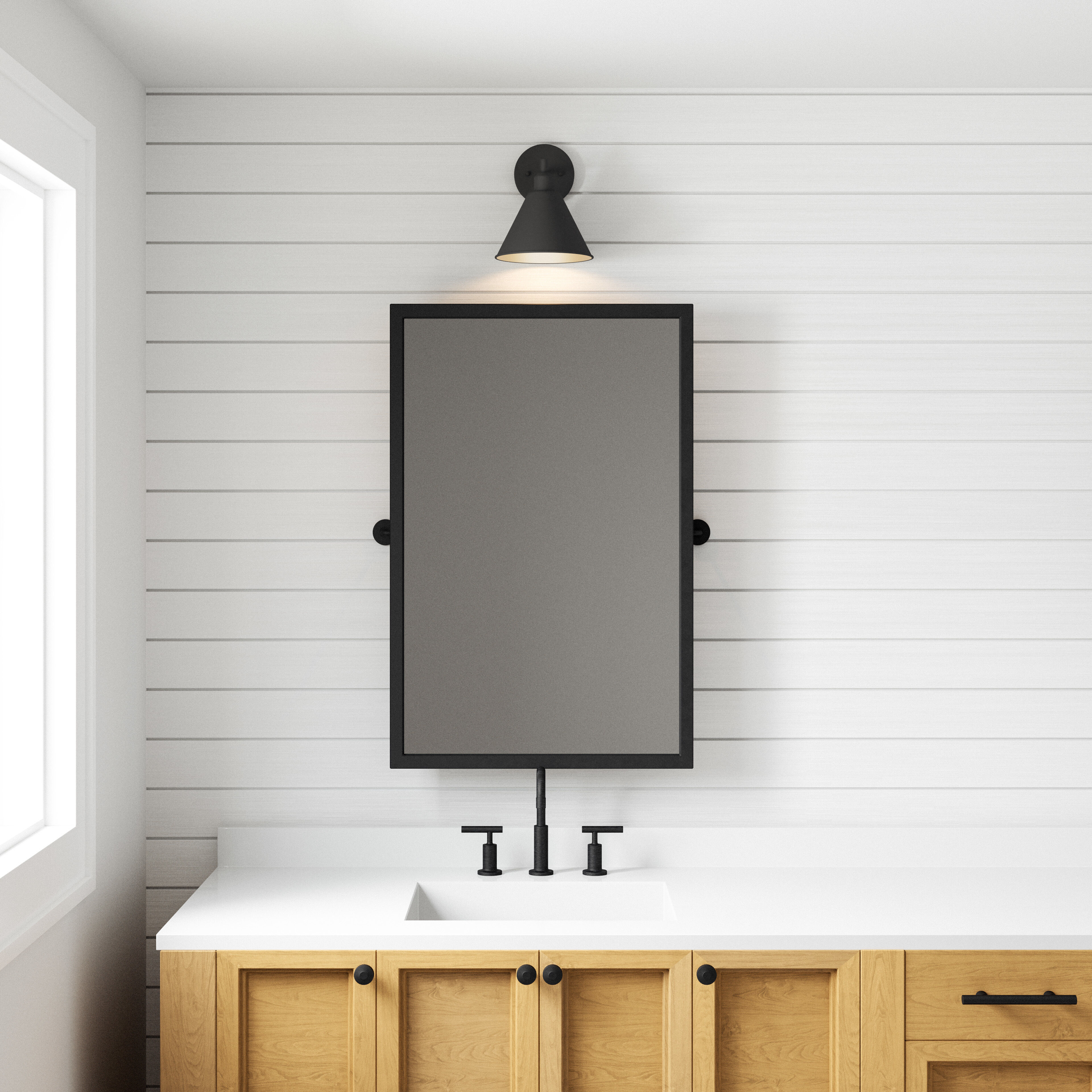Abbington 1 Light 8.25 inch Matte Black Vanity Light Wall Light