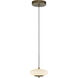 Collier 7.5 inch Gold and White/Cream Pendant Ceiling Light