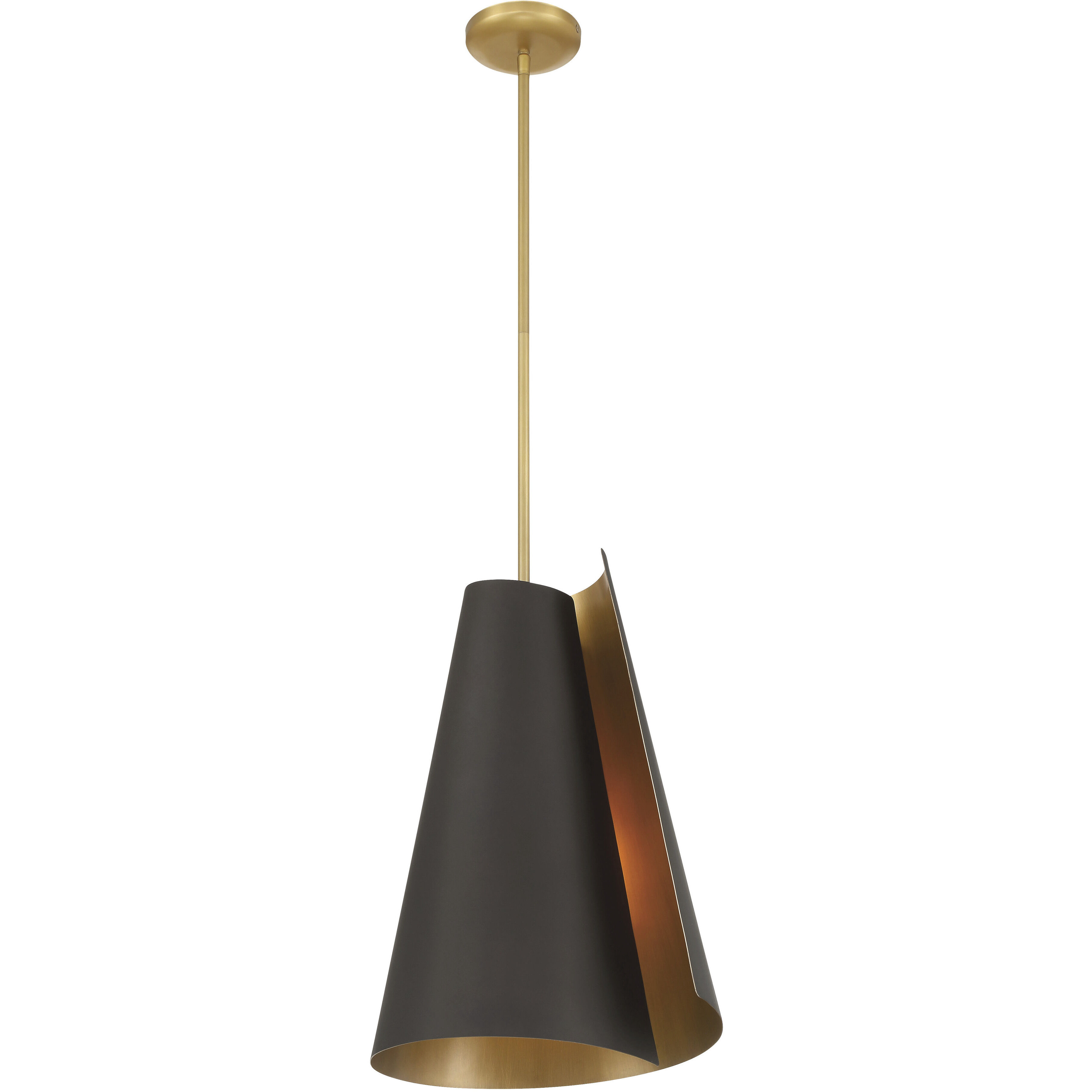 Hillcrest 1 Light 13.5 inch Legacy Brass and Dark Bronze Pendant Ceiling Light