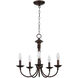 Candle 5 Light 19 inch Rubbed Oil Bronze Chandelier Ceiling Light