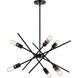 Halsted 6 Light 24.25 inch Black and Satin Brass Pendant Ceiling Light