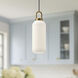 Alora Mood Soji 1 Light 5.13 inch Aged Gold Pendant Ceiling Light in Matte Opal Glass