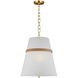 AH by Alexa Hampton Cordtlandt 3 Light 18 inch Burnished Brass with Rattan Pendant Ceiling Light