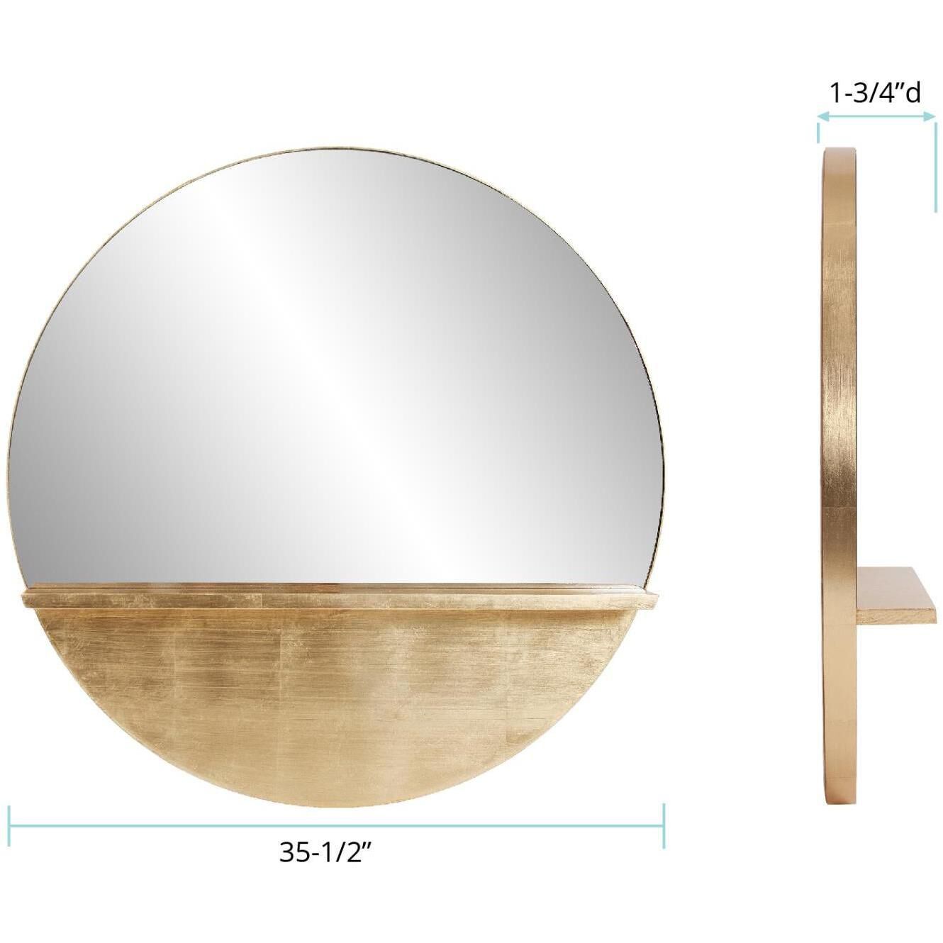 Emilie 35.5 X 35.5 inch Gold Leaf Mirror with Shelf