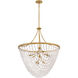 Myra 9 Light 35 inch Distressed Brass Chandelier Ceiling Light