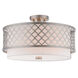 Arabesque 3 Light 18 inch Brushed Nickel Semi-Flush Mount Ceiling Light