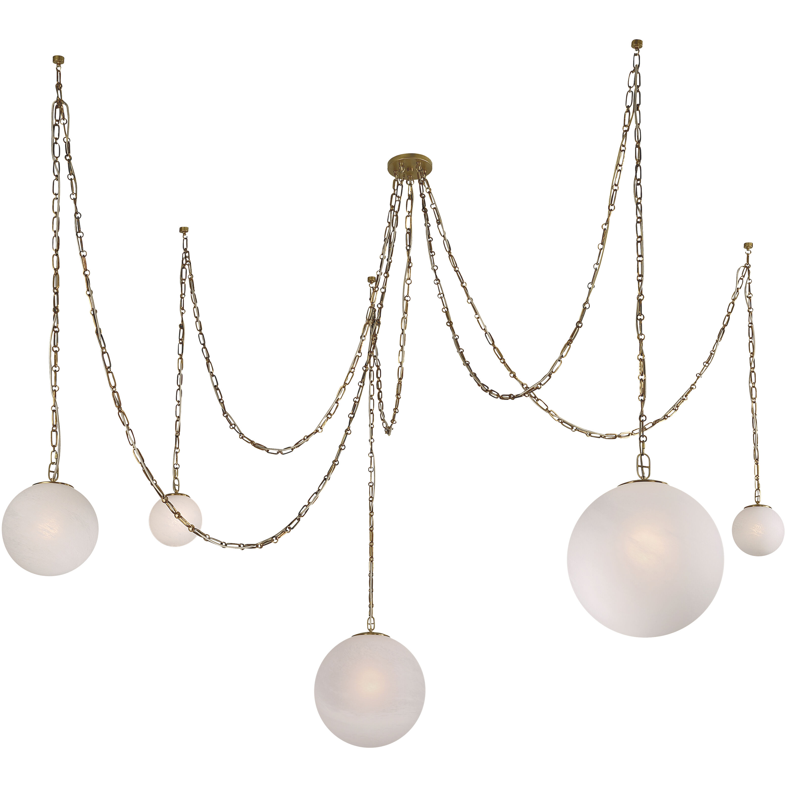 Marbelle 5 Light 84.5 inch Legacy Brass Pendant Ceiling Light