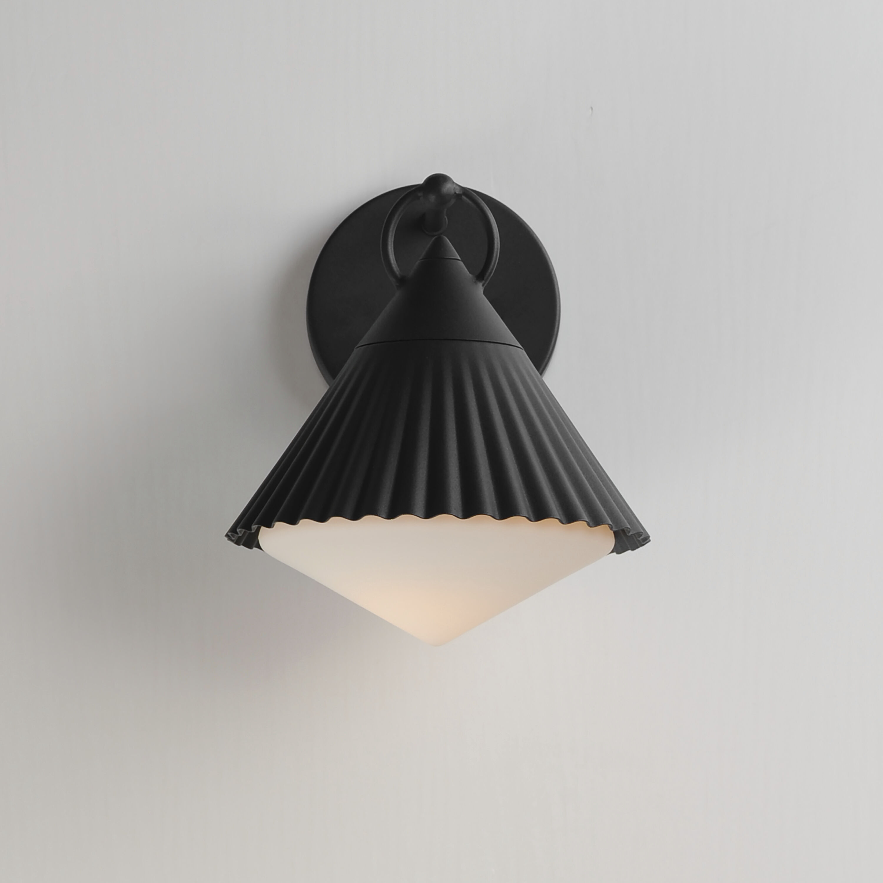 Odette 1 Light 9.5 inch Black Outdoor Wall Mount