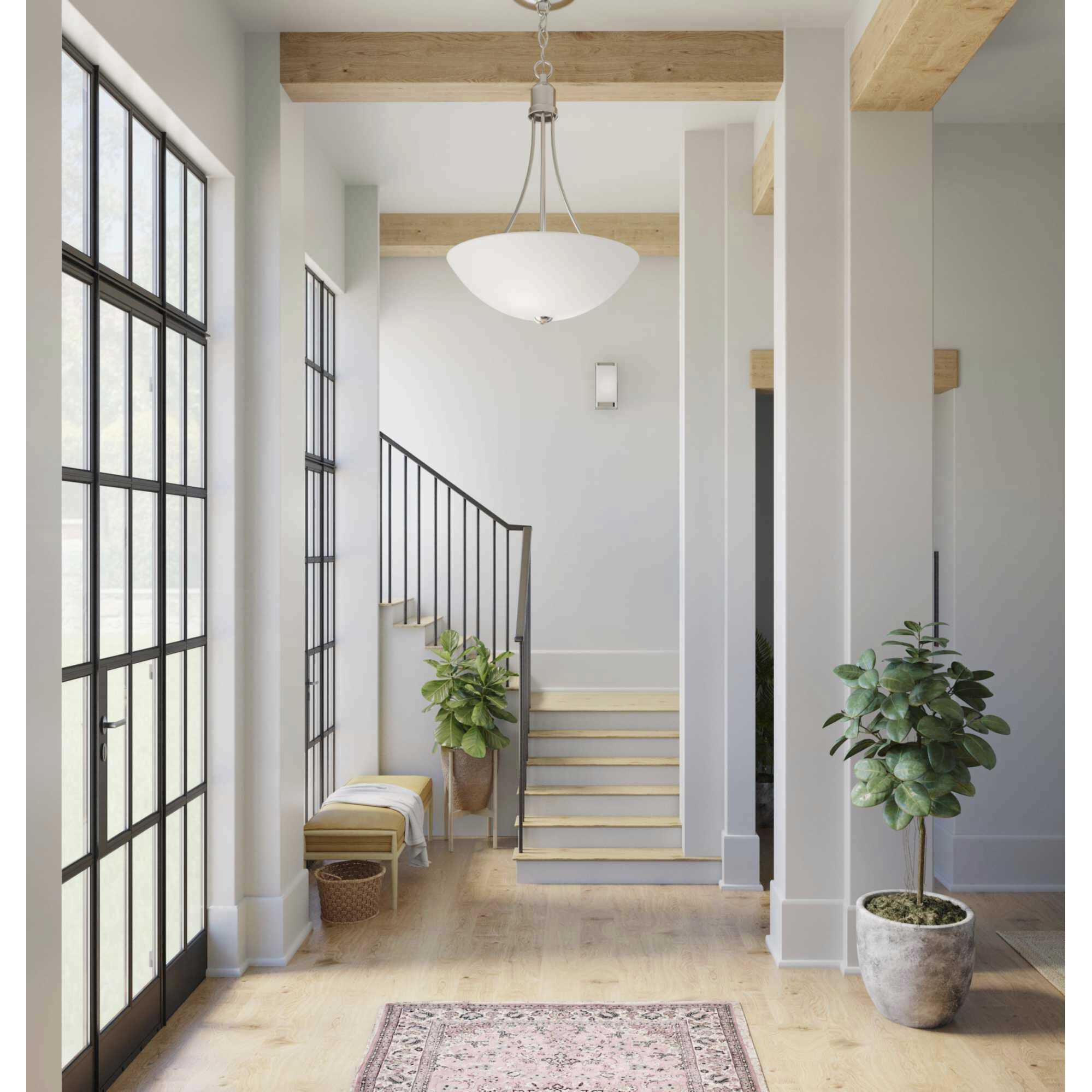 Gather 2 Light 15 inch Brushed Nickel Foyer Pendant Ceiling Light in Bulbs Not Included, Standard