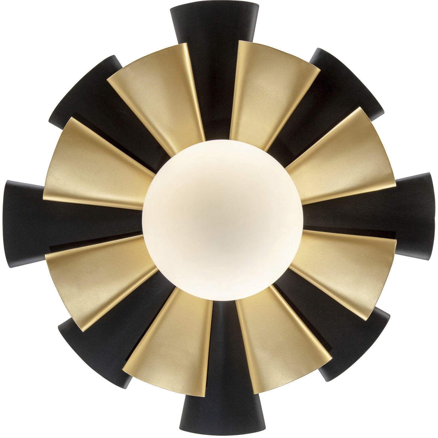 Daphne 1 Light 24.5 inch Matte Black and French Gold Pendant Ceiling Light