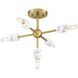 Star Dust 5 Light 16.5 inch Brushed Gold Semi Flush Mount Ceiling Light