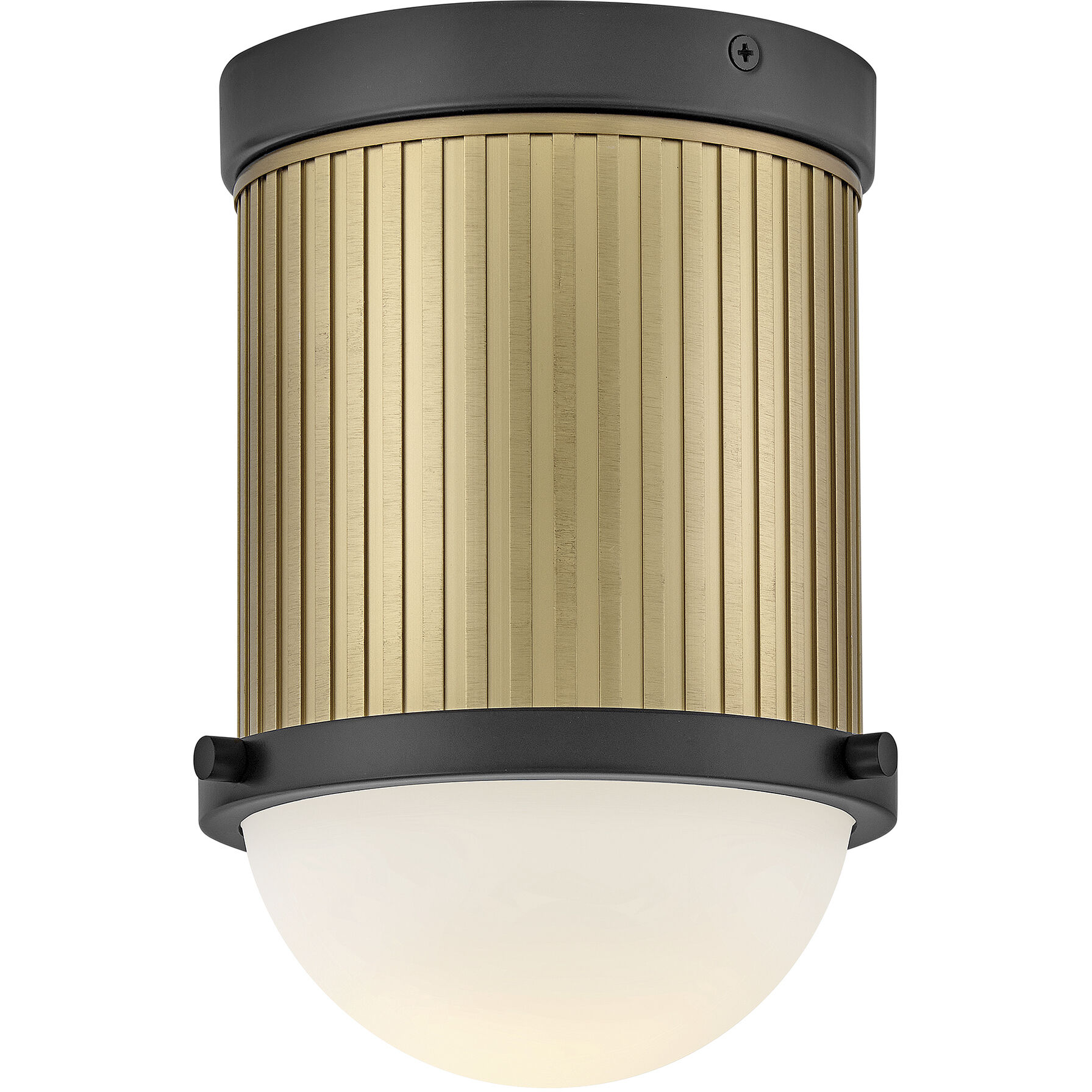 Kieran 1 Light 6.75 inch Black with Lacquered Brass Flush Mount Ceiling Light