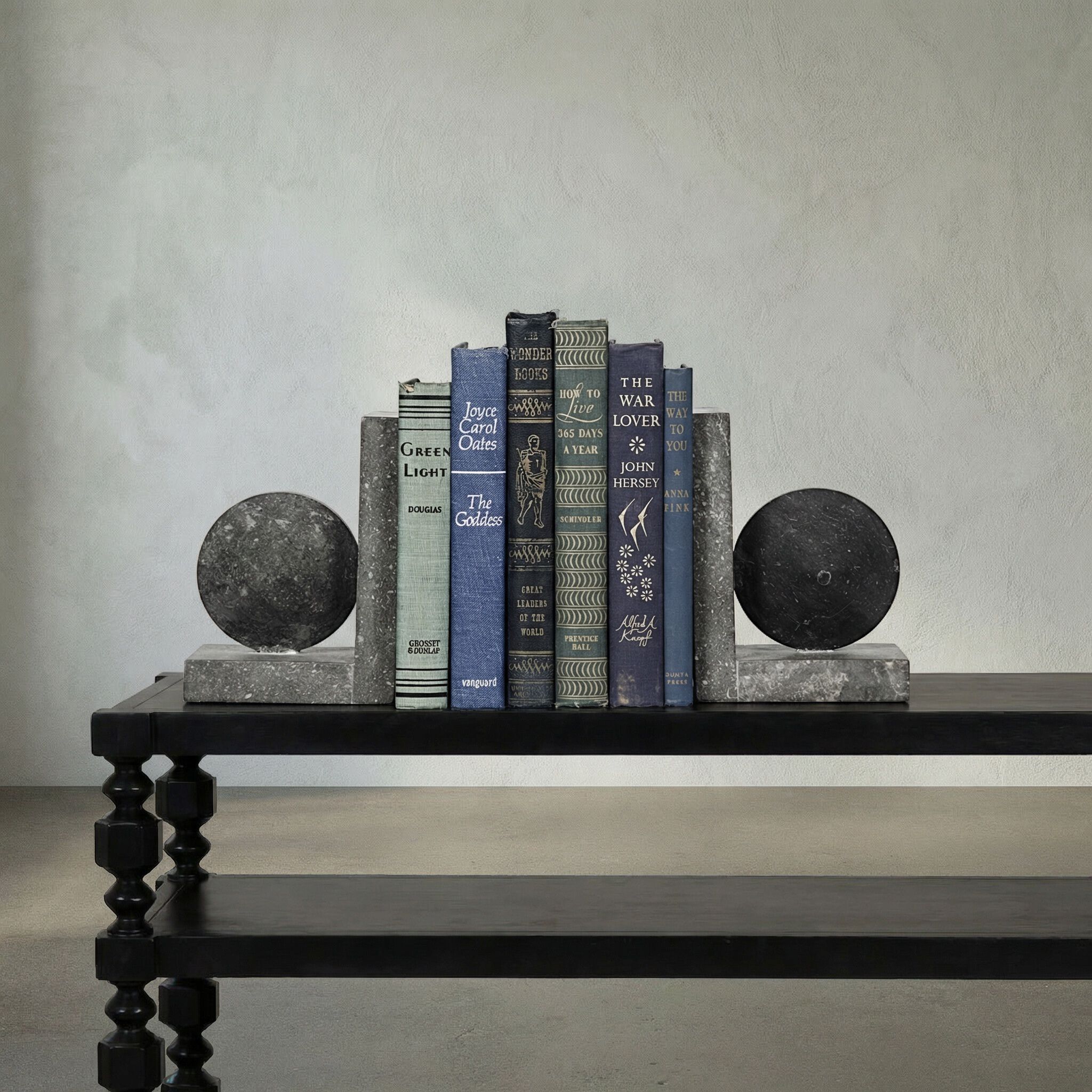 Marble 10 X 4 inch Black Marble Bookends