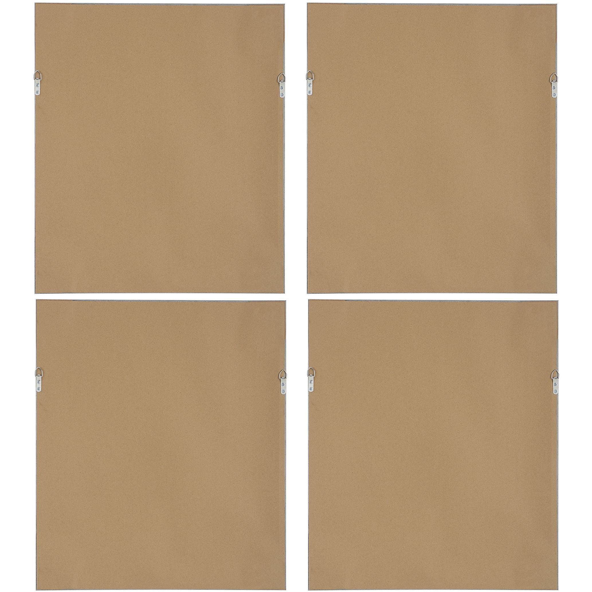 Wildflower Study 22 X 19 inch Framed Prints, Set of 4