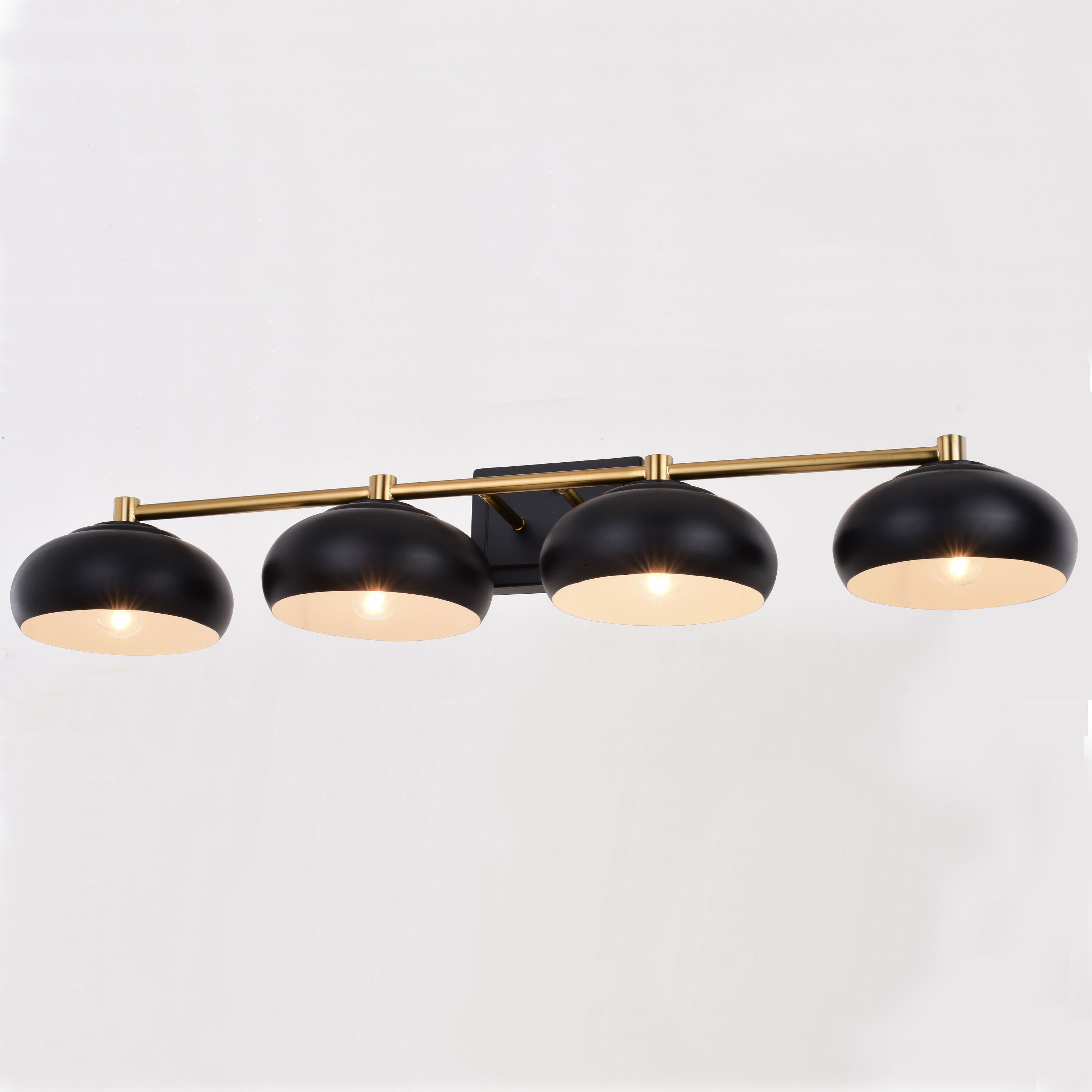 Belmont LED 38 inch Matte Black and Satin Brass Bathroom Light Wall Light in 4