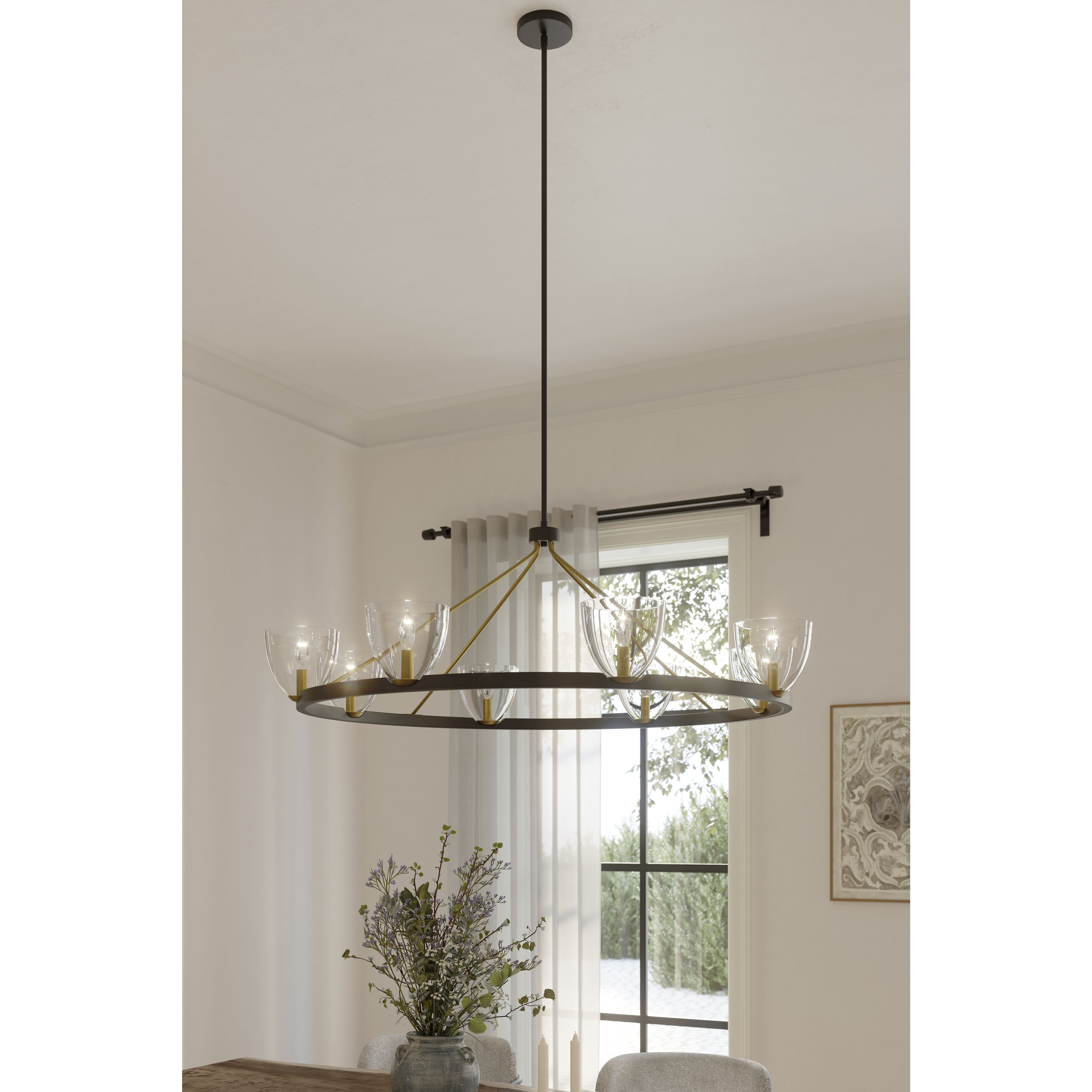 Noellea 8 Light 50 inch Dark Bronze and Legacy Brass Chandelier Ceiling Light