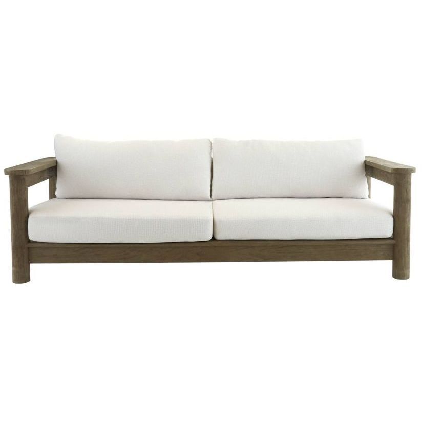 Caldwell Shale and Weathered Teak Outdoor Sofa