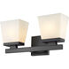 Astor 2 Light 16 inch Matte Black Vanity Wall Light