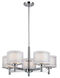 Double Organza 5 Light 26 inch Chrome Chandelier Ceiling Light 