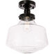 Lyle 1 Light 11 inch Black Flush Mount Ceiling Light