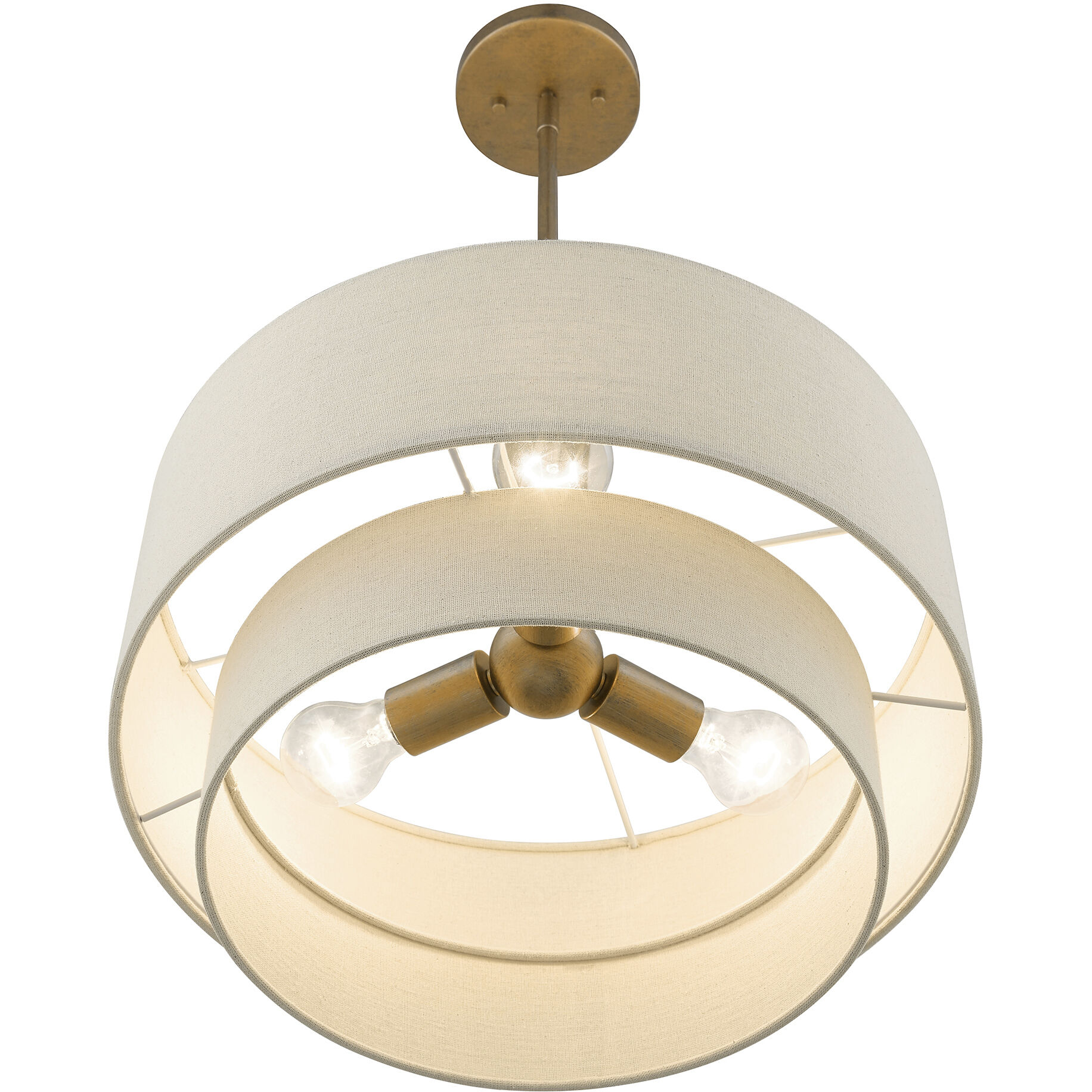 Bellingham 3 Light 17 inch Antique Gold Leaf Pendant Chandelier Ceiling Light