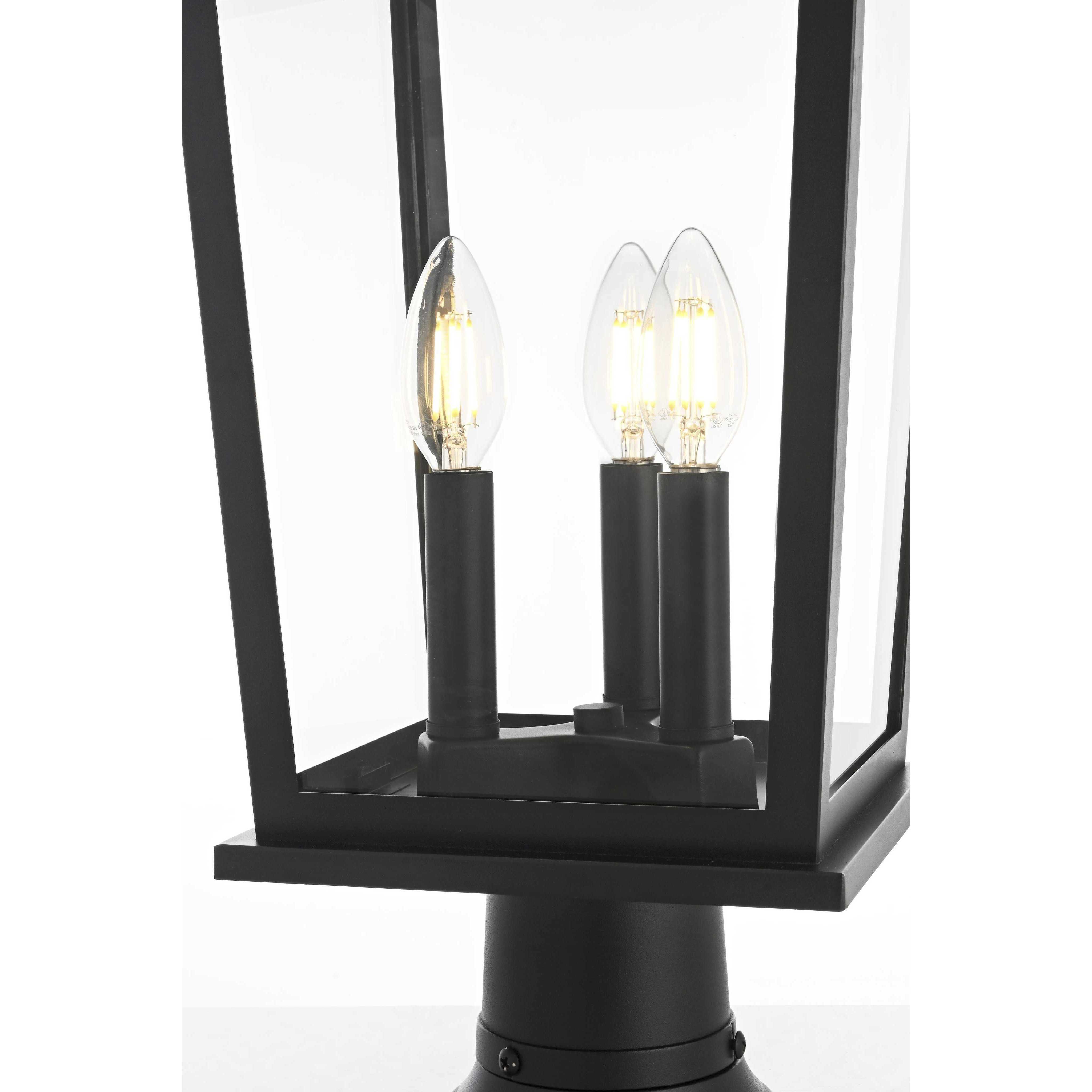 Cayman 3 Light 20.5 inch Black Outdoor Post Light