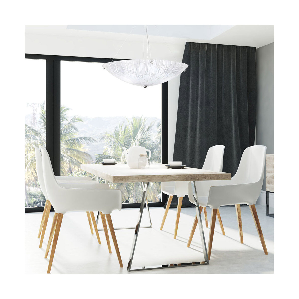 West Side 3 Light 30 inch Chrome Chandelier Ceiling Light, The Way