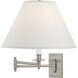 Kinetic 24 inch 150.00 watt Brushed Chrome Wall Swinger Wall Light in Oyster Linen