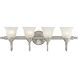 Brunswick 4 Light 31 inch Satin Nickel Bathroom Vanity Light Wall Light, Essentials