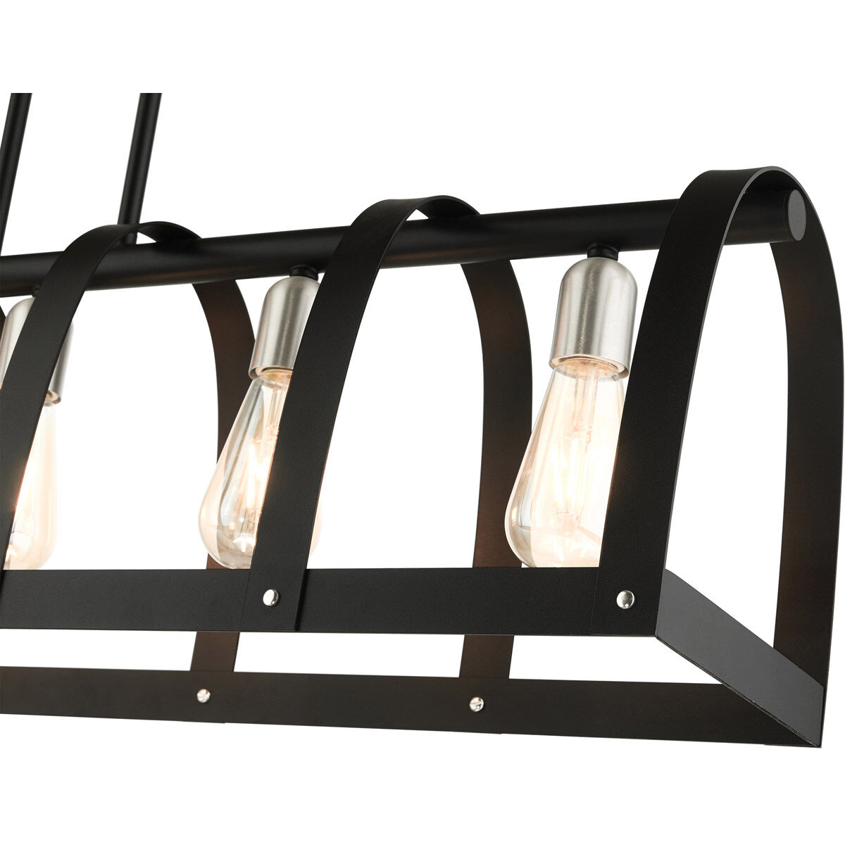 Stoneridge 5 Light 36 inch Textured Black Linear Chandelier Ceiling Light