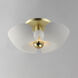 Poppy LED 17.75 inch White and Satin Brass Flush Mount Ceiling Light