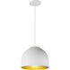 Foster LED 9.75 inch White with Gold Mini Pendant Ceiling Light in White/Gold
