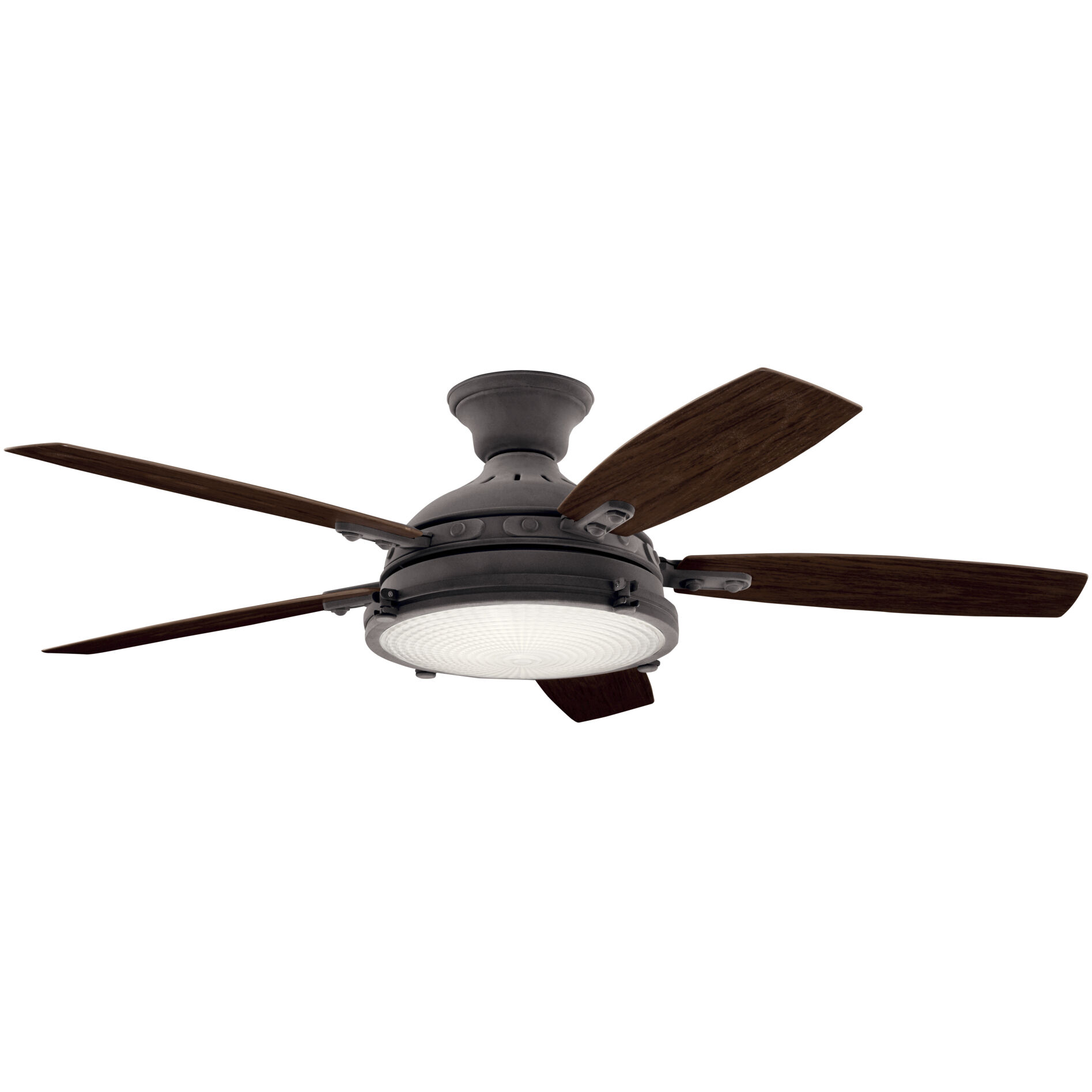 Hatteras Bay 52 inch Weathered Zinc with Medium Walnut Blades Ceiling Fan