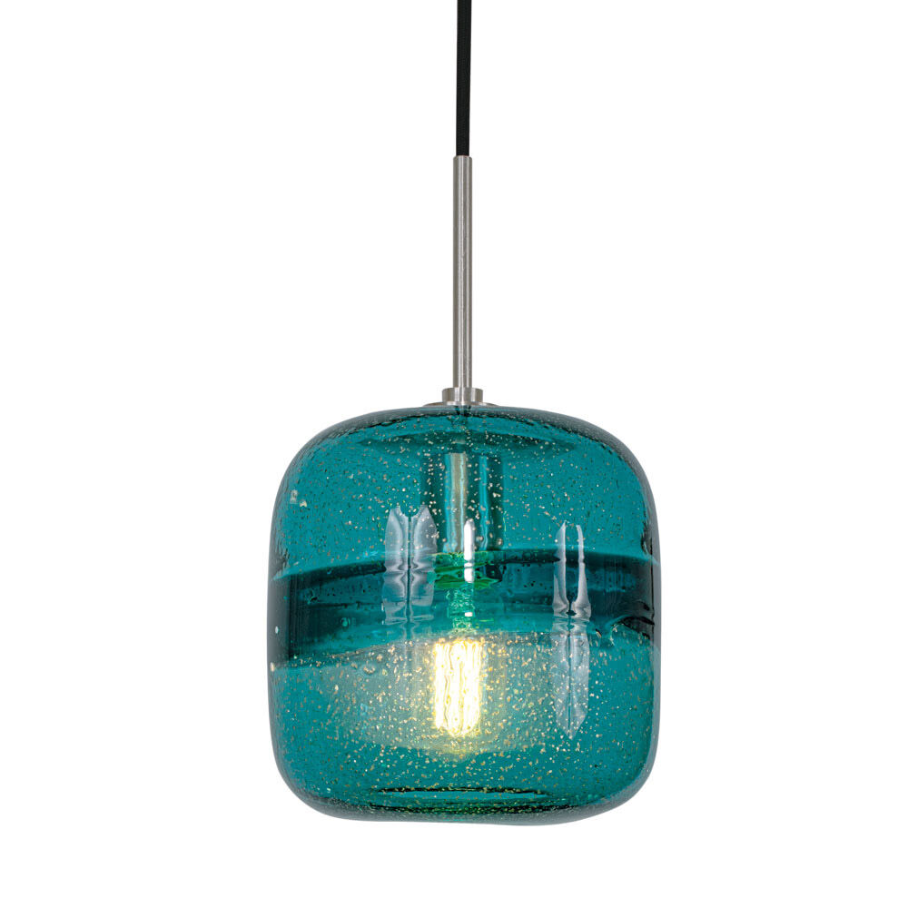 Envisage VI LED 8 inch Brushed Nickel Mini Pendant Ceiling Light in Envisage Teal
