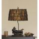 Bear in Canoe 27 inch 150 watt Antique Bronze Table Lamp Portable Light