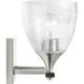 Drew & Jonathan Toffino 2 Light 16 inch Brushed Nickel Vanity Light Wall Light in Clear Crackle Glass