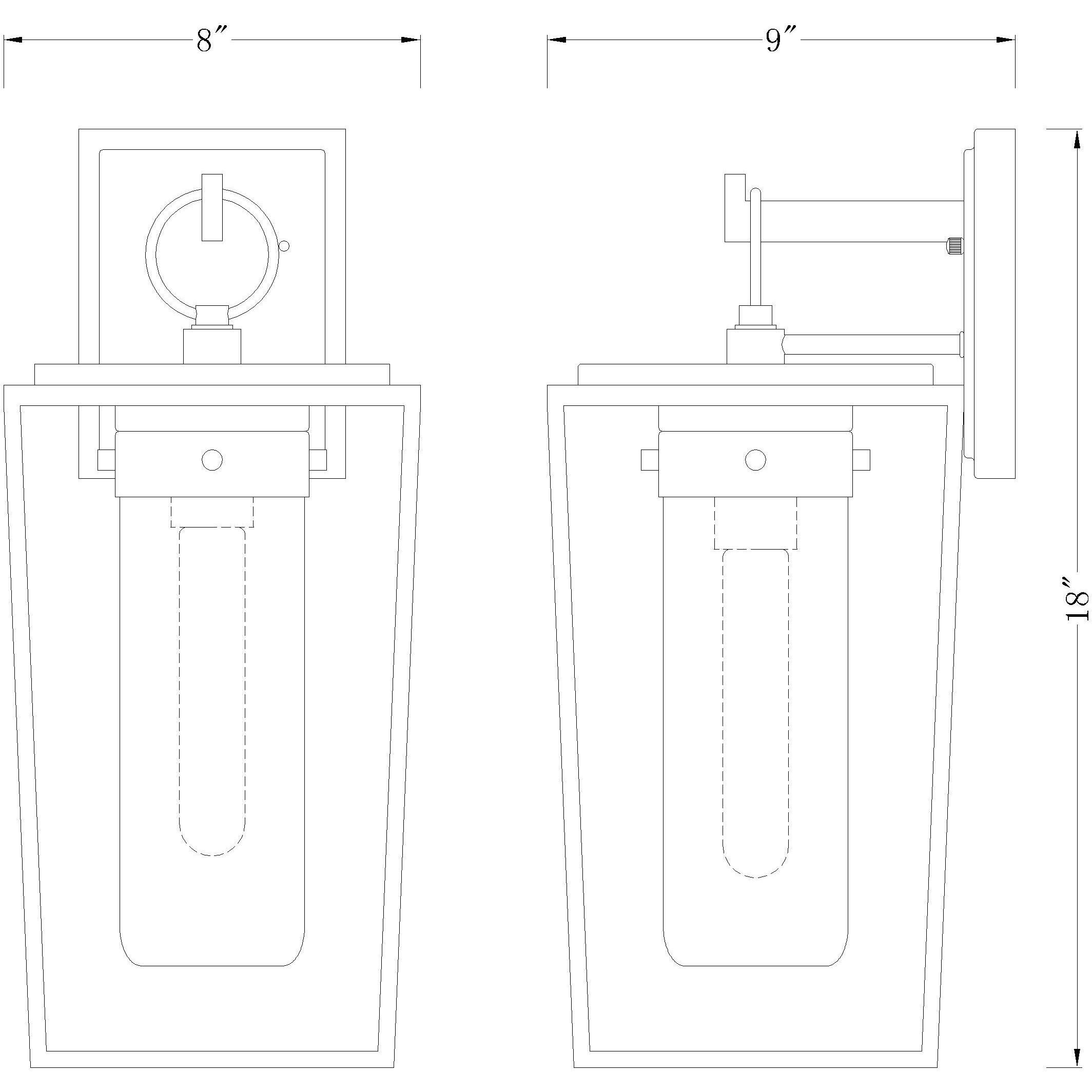 Sheridan 1 Light 18 inch Black Outdoor Wall Light