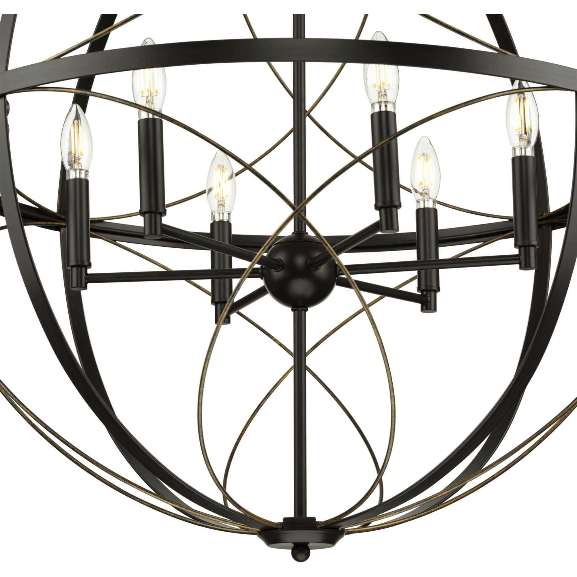 Gerald Ave 6 Light 28 inch Antique Bronze Pendant Ceiling Light