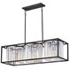 Giada 3 Light 38 inch Black Indoor Linear Chandelier Ceiling Light