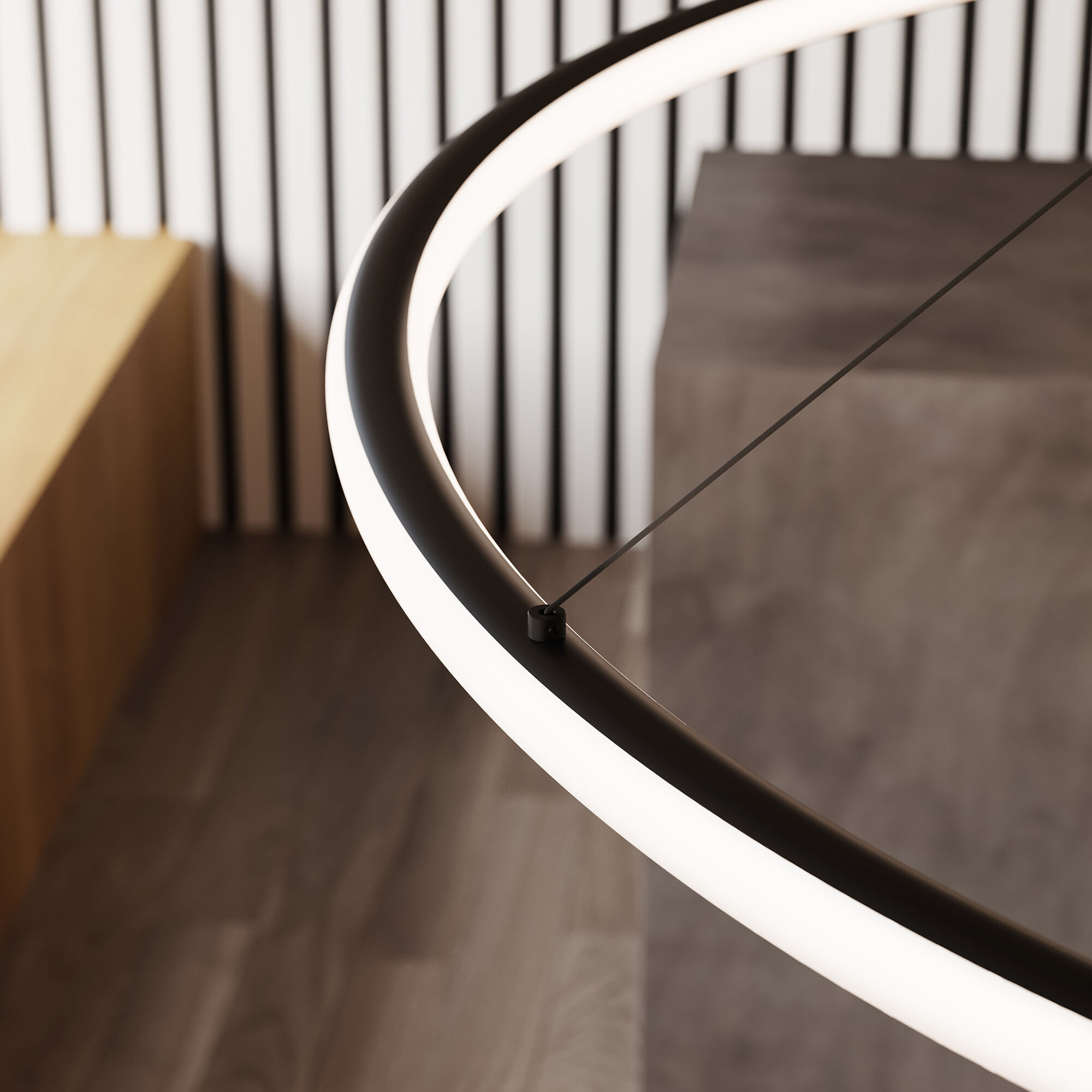 Luna LED 62 inch Satin Black Pendant Ceiling Light