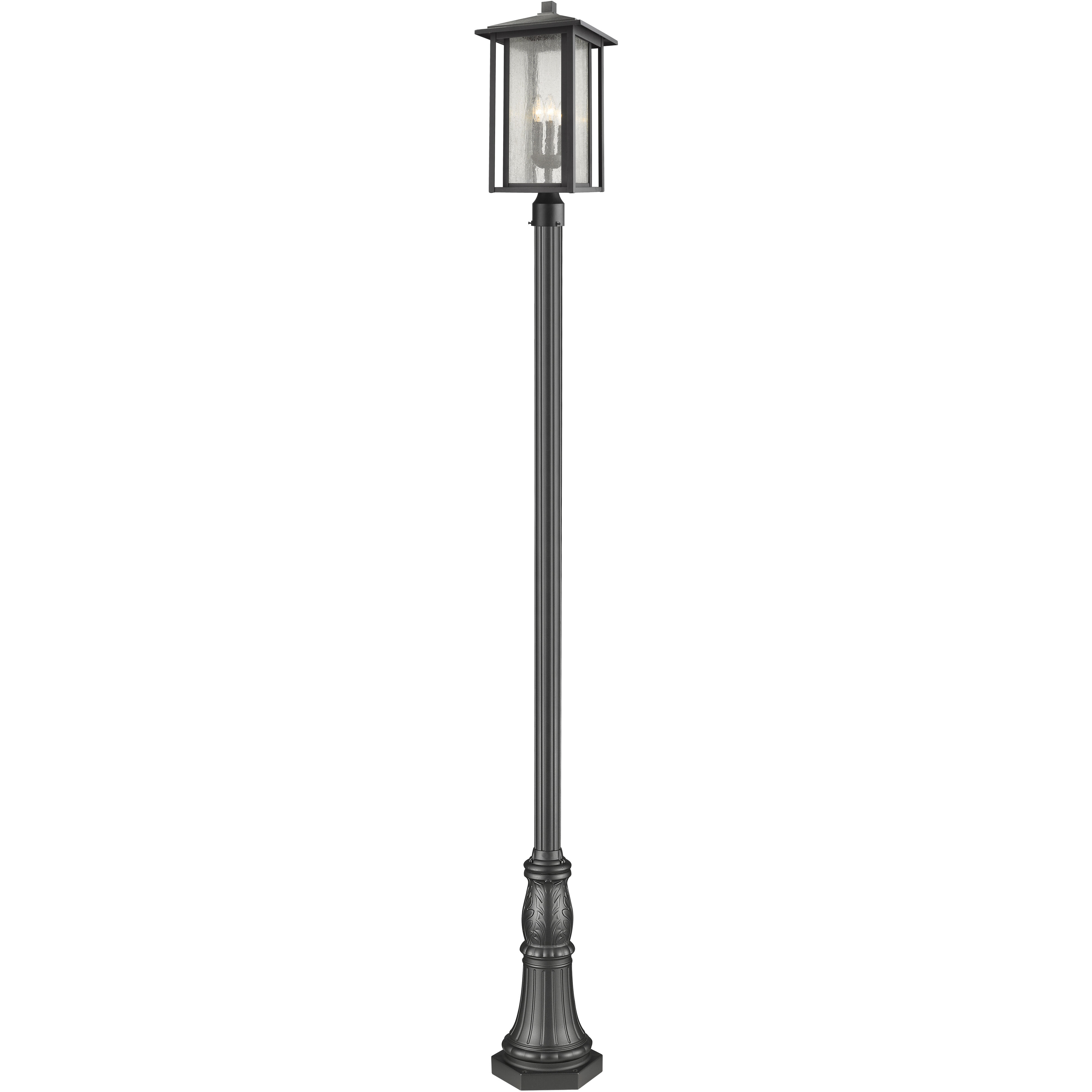 Aspen 3 Light 118.44 inch Black Outdoor Post Mounted Fixture