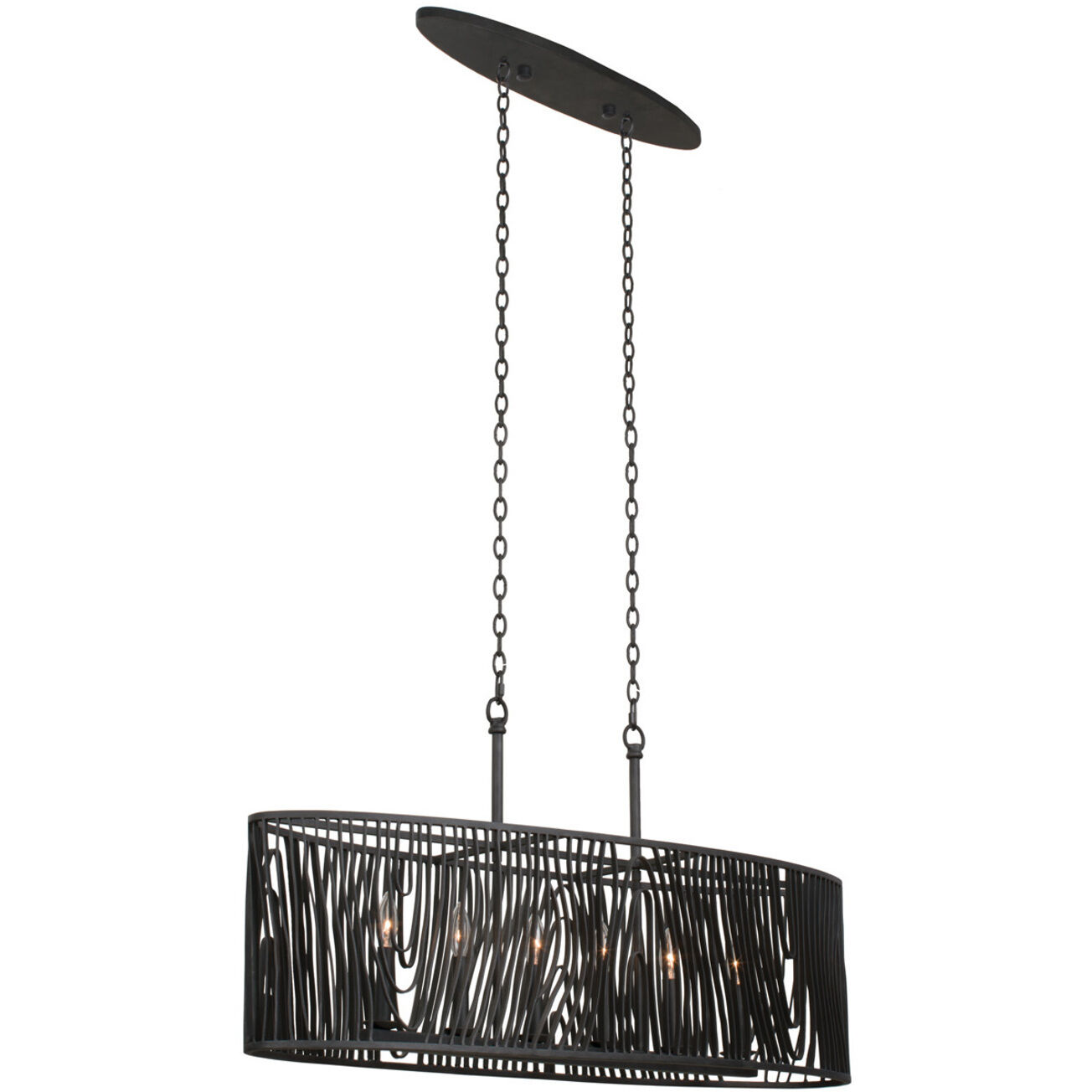 Morre 6 Light 42 inch Black Iron Island Light Ceiling Light