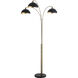 Luna Bella 92 inch 9 watt Weathered Brass and Black Arc Floor Lamp Portable Light