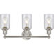 Clymer 3 Light 21.88 inch Brushed Satin Nickel Bath Vanity Light Wall Light in Seedy Glass