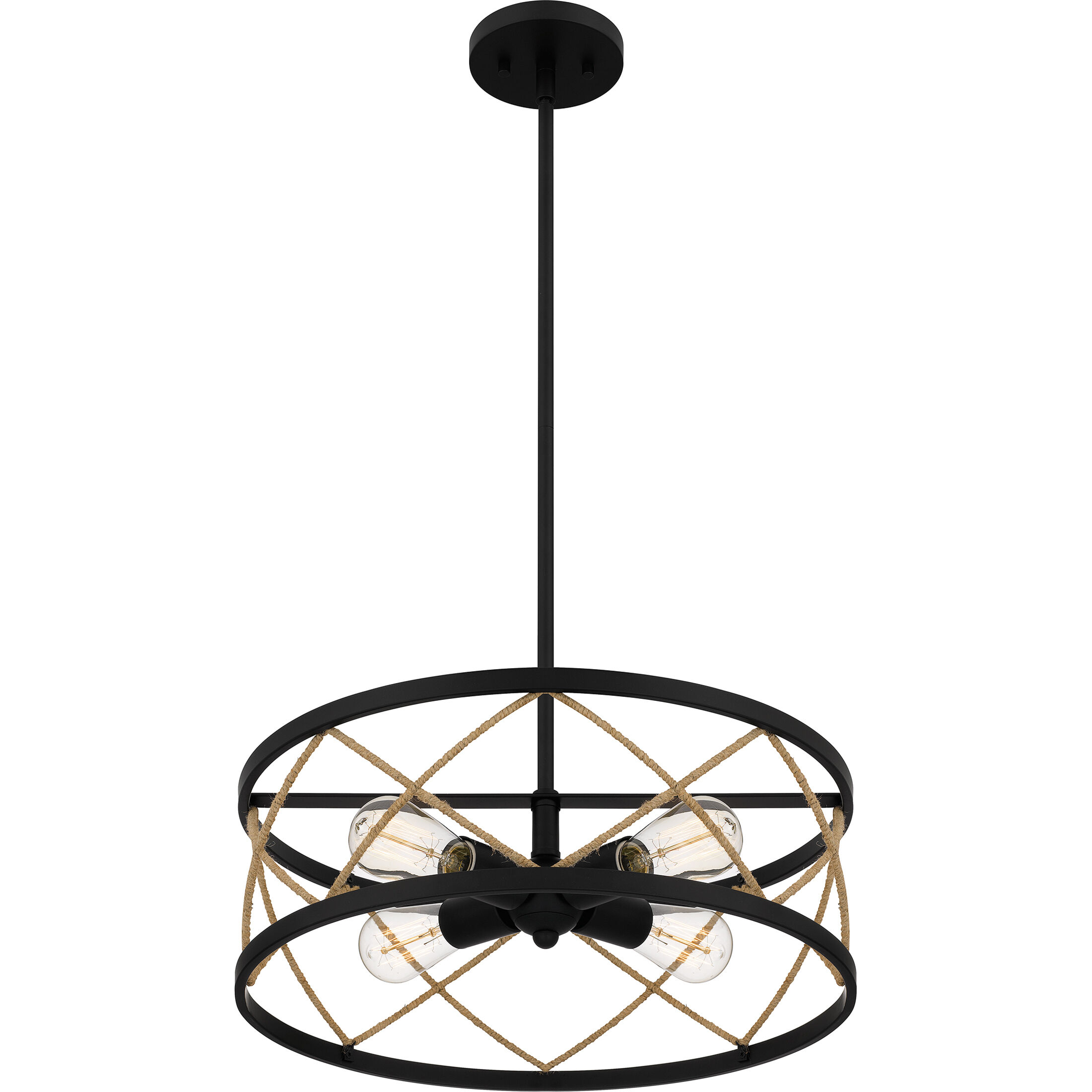 Cedar Park 4 Light 18 inch Matte Black Pendant Ceiling Light