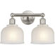 Edison Dayton 2 Light 15 inch Brushed Satin Nickel Bath Vanity Light Wall Light in White