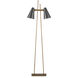 Duet 63.5 inch 9 watt Oil Rubbed Bronze and Antique Brass Floor Lamp Portable Light