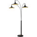 Lodi 90 inch 9 watt Matte Black and Walnut Arc Floor Lamp Portable Light