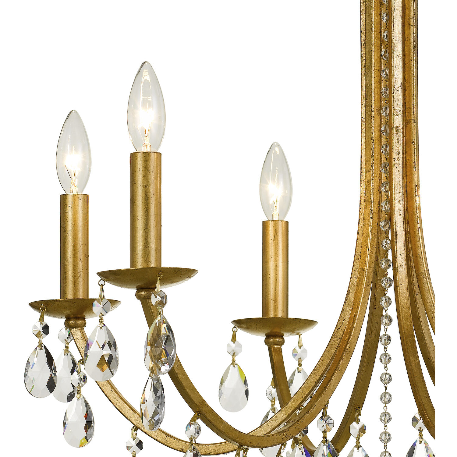 Bridgehampton 6 Light 26 inch Antique Gold Chandelier Ceiling Light in Clear Swarovski Strass