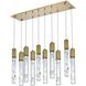 Aurora 10 Light 12 inch Satin Gold Pendant Ceiling Light